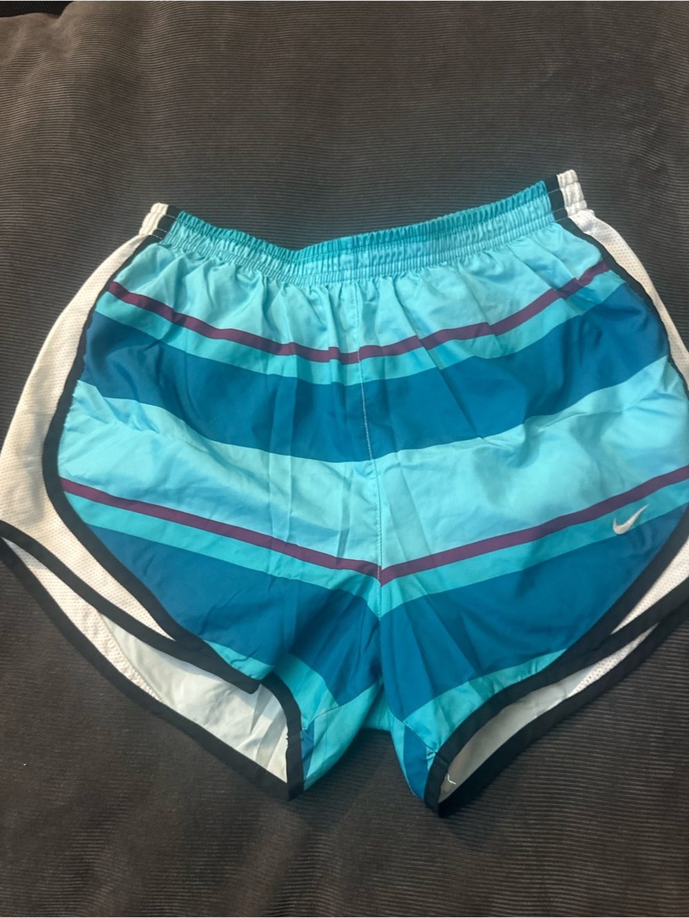 Nike women’s Blue Striped athletic Shorts